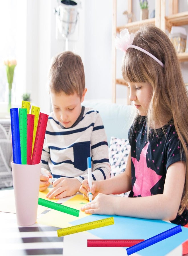 Dcocdeely 240 Pcs 12 Inch Plastic Rulers Bulk Kid Ruler for School Back to School Supplies, Flexible Assorted Color Ruler with Centimeters and Inches for Students School Education (240) - Image 5