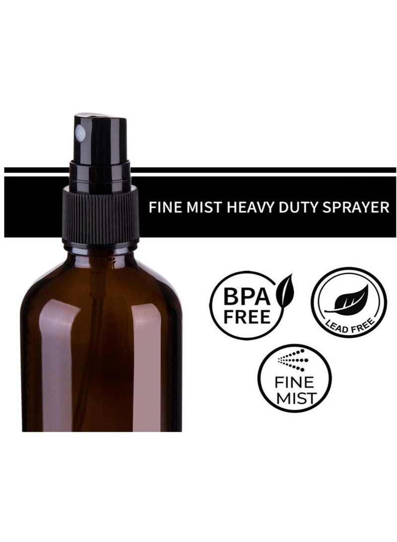 FUFU 6Pcs 50ml Glass Spray Bottles for Oil, Hair, Plants Water Empty Fine Mist and Refillable Mini Travel Size Bottle for Cleaning Solutions, Essential Oil Sprayer and Nozzle - Image 5