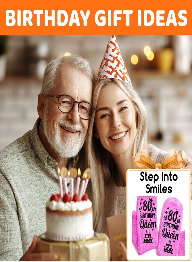 Happy Pop HAPPYPOP 80th Years Old Birthday Gifts - Best Gifts for 80 Elderly Women, Socks for 80 Year Old - Image 3