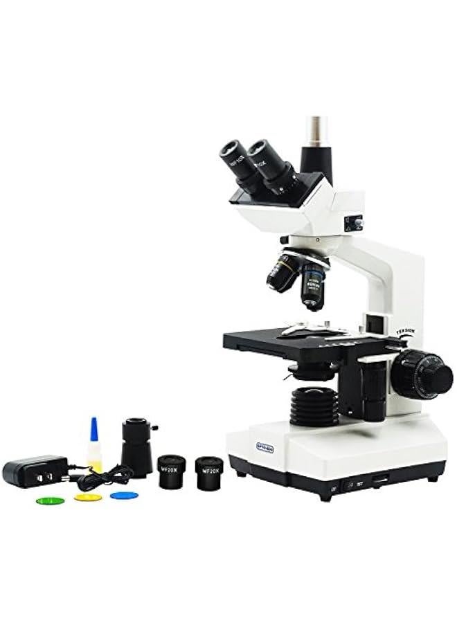 Arabest A11.1522-E Compound Trinocular Microscope, Metal, Glass, Plastic  - Image 1