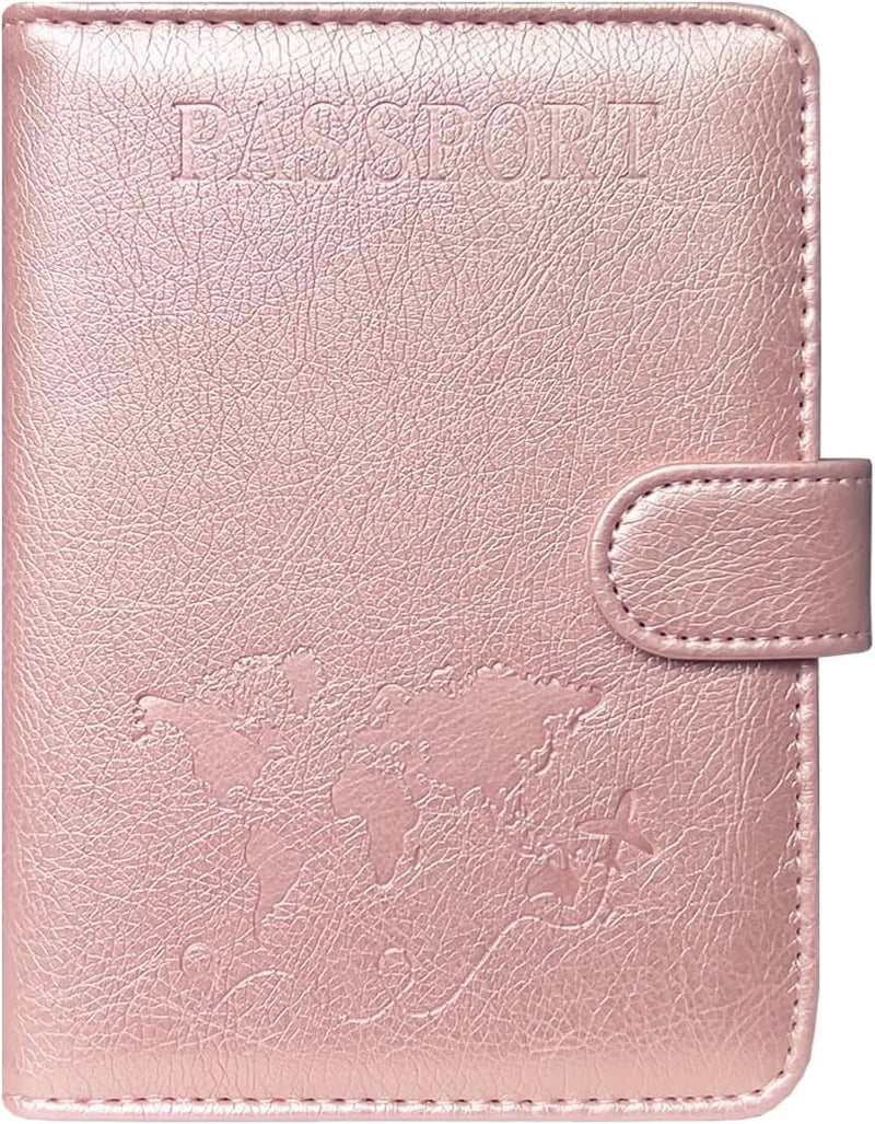 ACdream Passport Holder for Travel Essentials, Rfid Blocking Passport Wallet Cover Case for Travel Must Haves Accessories, Book Holders for Women/Men- Rose Gold - Image 1