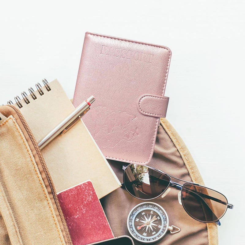 ACdream Passport Holder for Travel Essentials, Rfid Blocking Passport Wallet Cover Case for Travel Must Haves Accessories, Book Holders for Women/Men- Rose Gold - Image 4