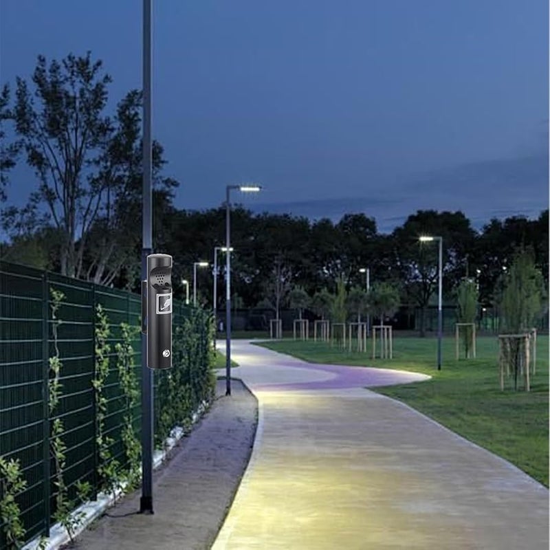 63 أنبوب على شكل حائط خارجي على شكل حرف U منحني مثبت على الحائط صندوق نفايات سجائر معدني متانة تجارية - Image 4