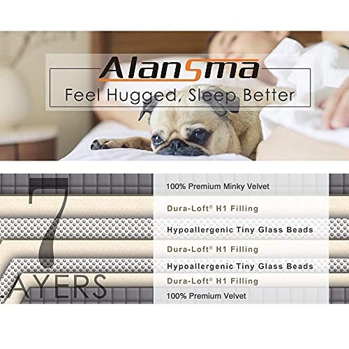 ALANSMA Reversible Weighted Blanket for All Season, Luxury Velvet, Warm and Cool, Adult 20Lb Green Weighted Blanket, Enjoy Sleeping Anywhere(Light Green,60"x80" 20lbs) - Image 5