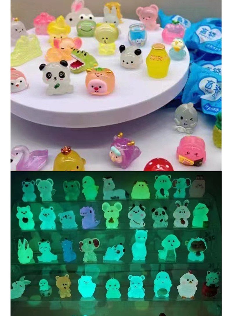 rocooart 50 Resin Mini Blind Bag Dolls, various Cute 3D Cartoon animal toys, Luminous, Glowing Small animal Surprise Blind Boxes - Image 5