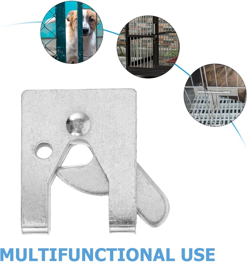 6pcs Metal Dog Kennel Latches with Thickened Design, Steel Pet Cage Gate Locks for Secure Animal Crates and Indoor Door Bolt Locking - Image 3