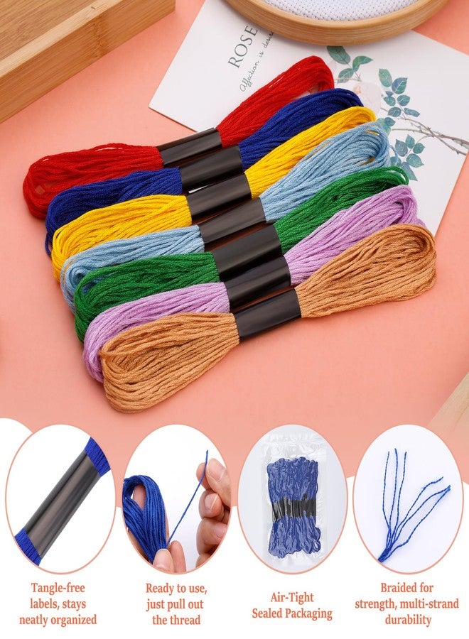 JUPEAN Embroidery Floss: Embroidery Thread 120 Yards Friendship Bracelet String 14 Colors Cross Stitch Cotton Yarn for DIY Bracelet Making - Image 3