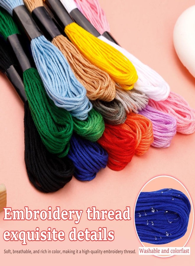 JUPEAN Embroidery Floss: Embroidery Thread 120 Yards Friendship Bracelet String 14 Colors Cross Stitch Cotton Yarn for DIY Bracelet Making - Image 4