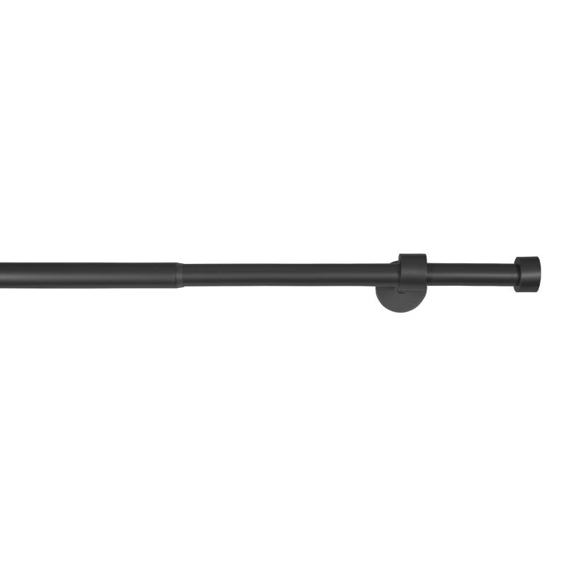 TWOPAGES Adjustable Curtain Rod, Heavy Duty Curtain Rod Set with Brackets and Rings, 1 Inch Diameter Wall Mounted Drapery Rod 28 to 140 Inch Length, Black - Image 4