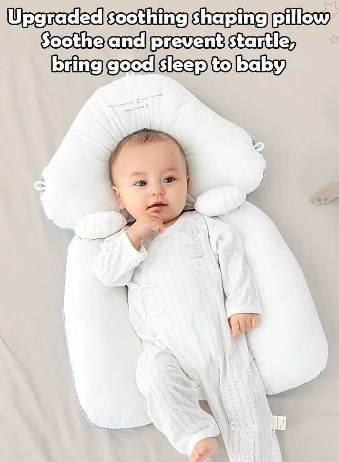 ZCM-HAPPY Newborn Baby Head Shaping Pillow Adjustable Height and Memory Foam Neck Support Ergonomic and Breathable Sleep Pillow for Newborns, Washable Baby Soothing Pillow for Flat Head Prevention and Comfort - Image 4