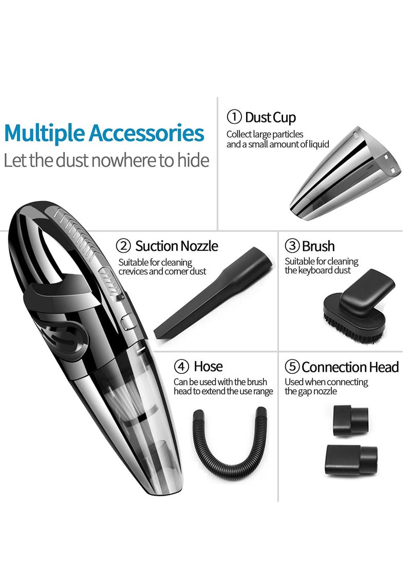 Handheld Vacuum Cordless Hand Vacuum Cleaner with High Power Rechargeable Handheld Vacuum with Storage Bag Wet Dry Vacuum for Home/Pet/Car - Image 2