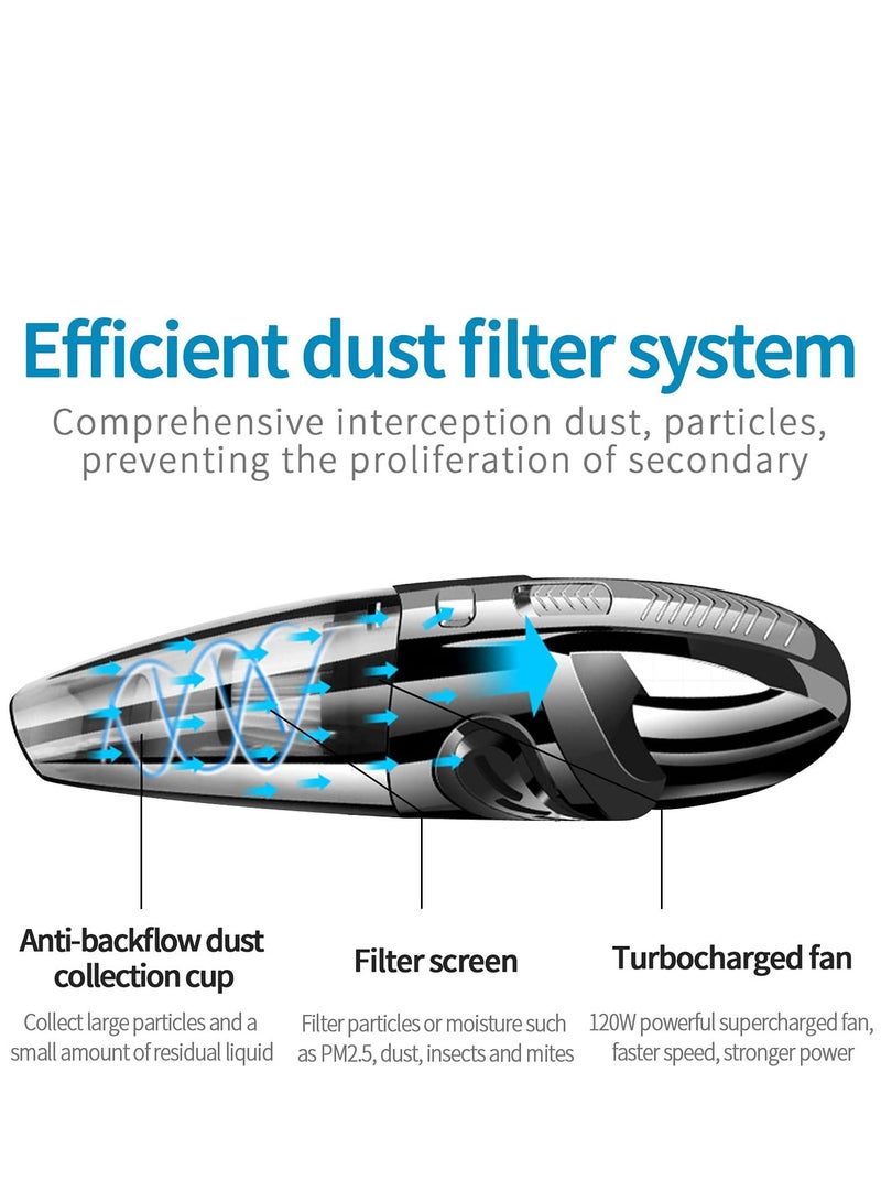 Handheld Vacuum Cordless Hand Vacuum Cleaner with High Power Rechargeable Handheld Vacuum with Storage Bag Wet Dry Vacuum for Home/Pet/Car - Image 5
