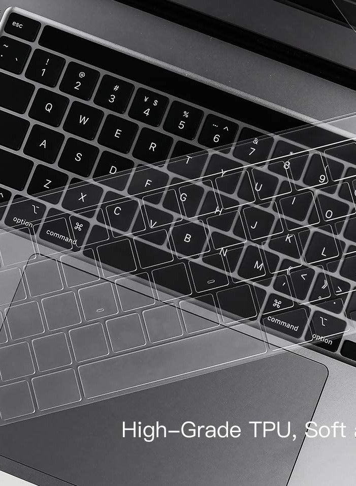 غطاء لوحة المفاتيح رفيع للغاية متوافق مع جهاز MacBook Pro 13 بوصة M2 M1 A2338 A2289 A2251 وMacBook Pro 16 بوصة A2141 إصدار 2019، TPU شفاف (ليس غطاء شريط اللمس) - Image 2