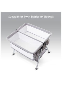 TEKNUM Teknum FELLOW 2 Twin Bedside Crib Bassinet - Grey  - Image 2
