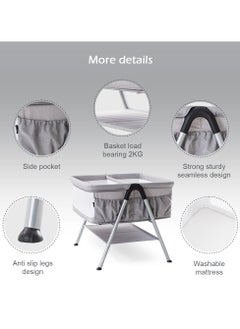 TEKNUM Teknum FELLOW 2 Twin Bedside Crib Bassinet - Grey  - Image 3