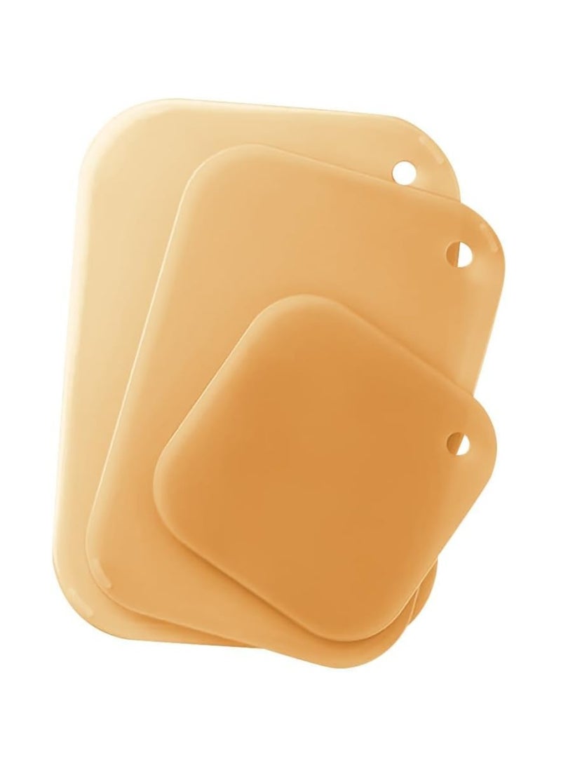 KASTWAVE Cutting Boards for Kitchen, Plastic Board Set of 3, Chopping Meat, Veggies, Fruits, Easy Grip Handle, Non-Slip, Dishwasher Safe (Orange) - Image 1