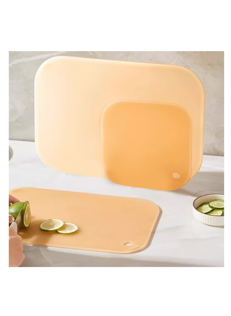 KASTWAVE Cutting Boards for Kitchen, Plastic Board Set of 3, Chopping Meat, Veggies, Fruits, Easy Grip Handle, Non-Slip, Dishwasher Safe (Orange) - Image 2