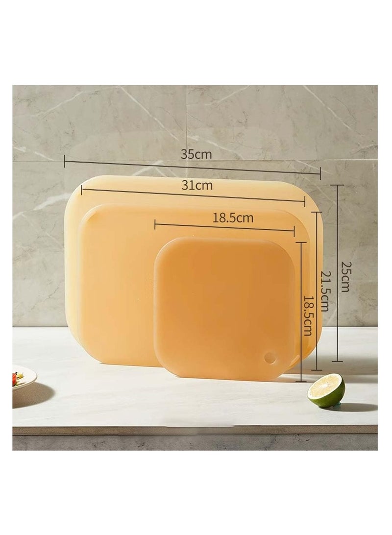 KASTWAVE Cutting Boards for Kitchen, Plastic Board Set of 3, Chopping Meat, Veggies, Fruits, Easy Grip Handle, Non-Slip, Dishwasher Safe (Orange) - Image 5