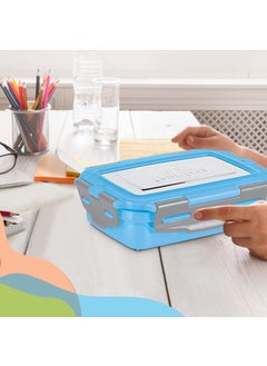 Milton Milton Steely Super Deluxe Insulated Inner Stainless Steel Small Tiffin Box, 400 ml, with Inner Stainless Steel Container, 120 ml and Spoon, Sky Blue | Kids Lunch Box | Easy to Carry | Easy to Clean  - Image 4