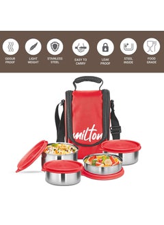 Milton Milton Tasty 4 Stainless Steel Lunch Box, Red  - Image 2
