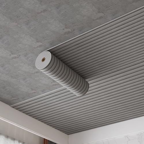 LVSHI Peel and Stick PVC Slat Wall Panels, Wood Grain Self-Adhesive Soundproof Moisture-Resistant Paneling, 3D Faux Wood Panels for Bedroom Bathroom Walls & Ceilings 118"x15.75"(Gray,13Sq.ft) - Image 3