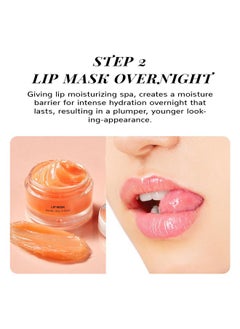 ANAI RUI Lip Balm Mask & Lip Scrub Set, Lip Care Kit, Overnight Lip Treatment With Lip Sleeping Mask & Sugar Lip Exfoliator Scrub, Lip Moisturizer For Dry, Chapped, Dark Lips, Reduce Fine Lines, Peach  - Image 4