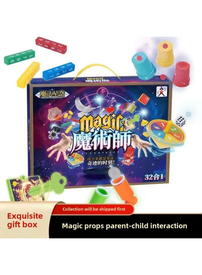 Children's Magic Suit Toys Full Set Gift Box Educational Toys Close-up Magic Props Training Organization Activity Gifts-Color:030-74 Magic Set (25 Props 100 + Magic Gameplay) - Image 2