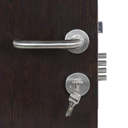 Crust Mg-1103 Premium Rose Mortise Door Lock Handle Set/Mortise Lock with Brass Lock Body and 60 mm Both Side Key Brass Cylinder Set with 3 Brass Computer Keys - Image 3