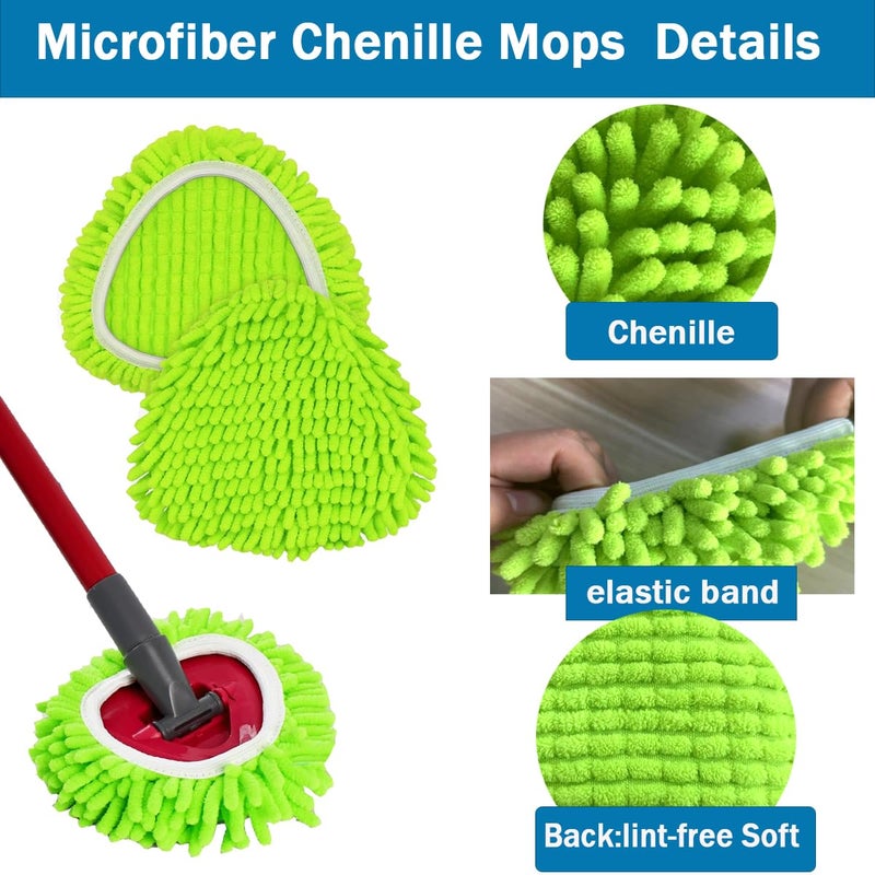 YWSHF Mop Heads Replacements Compatible with Ocedar RinseClean 2-Tank System 3 Pack Spin Mops Refill Microfiber Chenille for O Cedar Dry Wet Cleaning All Hard-surfaced Floors Machine Washable - Image 3