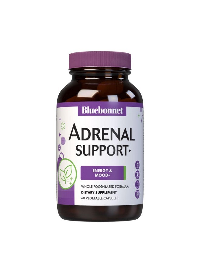 Bluebonnet Nutrition Adrenal Support, Energy & Mood*, Non-GMO, Vegan, Kosher Certified, Gluten-Free, Soy-Free, Dairy-Free, 60 Vegetable Capsules, 30 Servings - Image 1