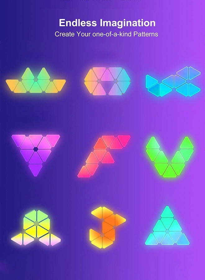 كوزينيست لوحات إضاءة LED مثلثة، أضواء مثلثة بـ6 منافذ اتصال، إضاءة RGBIC حقيقية لأجهزة الألعاب، أضواء حائط ذكية لغرفة النوم، تحكم عبر التطبيق، مزامنة مع الموسيقى، مثالية لغرف الألعاب والبث المباشر، عبوة من 6 قطع - Image 3