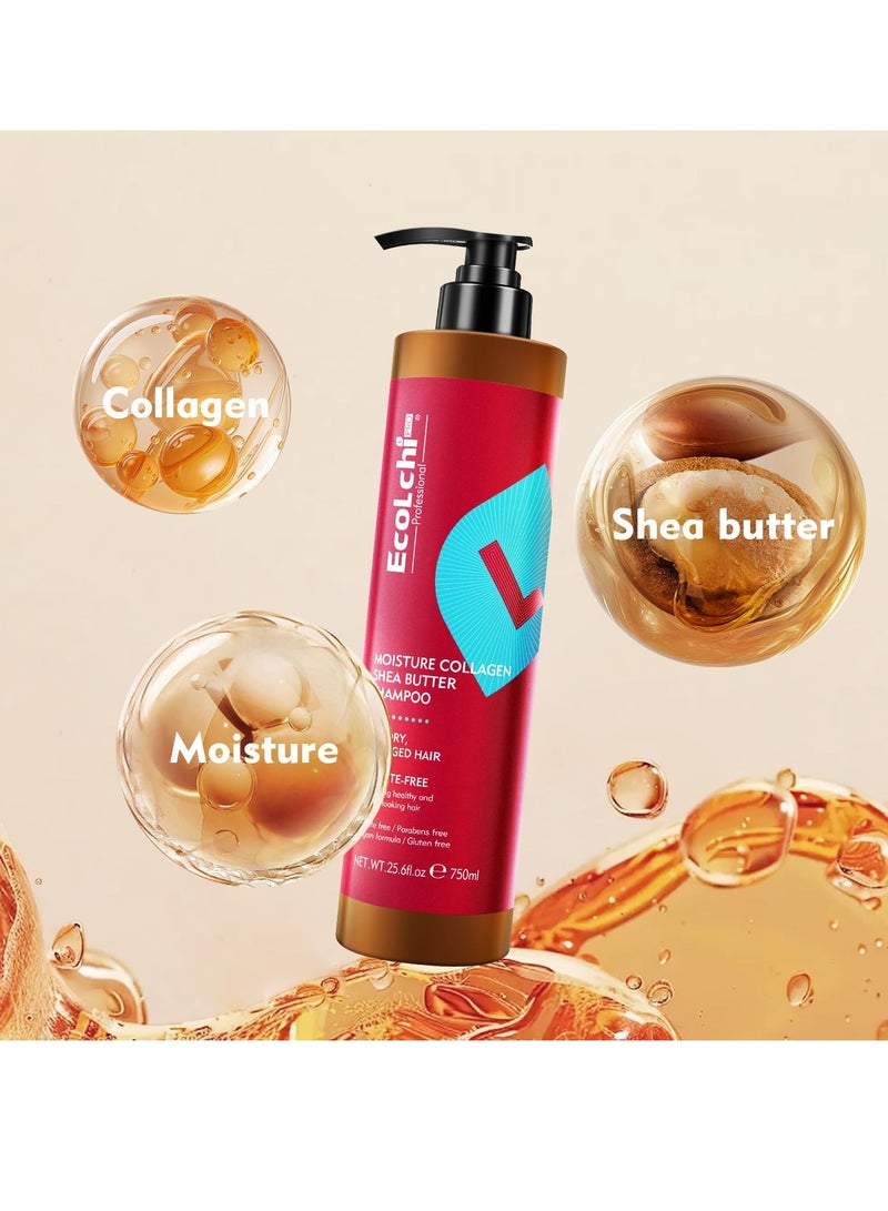 Ecolchi Collagen Hair Mask and Shampoo Set Natural Ingredient Collagen Deep Conditioning Hair Treatment Shampoo Set For Dry and Damaged All Hair Types 550+750ml - Image 3