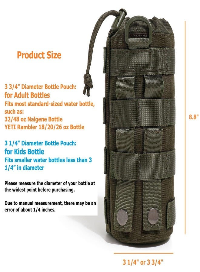 Dotacty MOLLE Water Bottle Holder Tactical Nylon Bottle Pouches Hydration Carrier for Belt/Backpack/Vest/Bike Sports Outdoor Hiking Camping Hunting Fishing (Ranger Green, Inside Diameter: 3 3/4") - Image 2