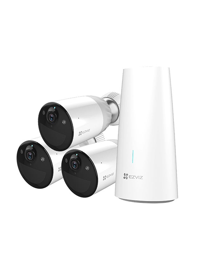 EZVIZ 3-Piece Wireless Home Security Camera With 365 Days Battery Life White - Image 1
