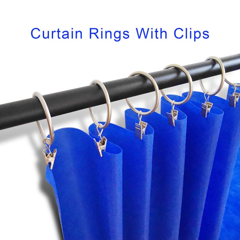 Amzseven 100 Pack Metal Curtain Rings With Clips Drapery Clips Hooks Decorative Curtain Rod Clips Hangers 1.5 Inch Interior Diameter Eyelets Matte Silver - Image 5