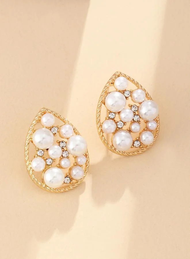 Take Two Faux Pearl Tear Drop Earrings