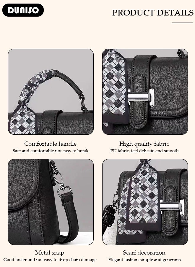 DUNISO Women's Fashion Handbag Faux Leather Crossbody Bag For Women Large Capacity Tote Bags Top Handle Satchel Fashionable Travel Shoulder Bag For Ladies - Image 2