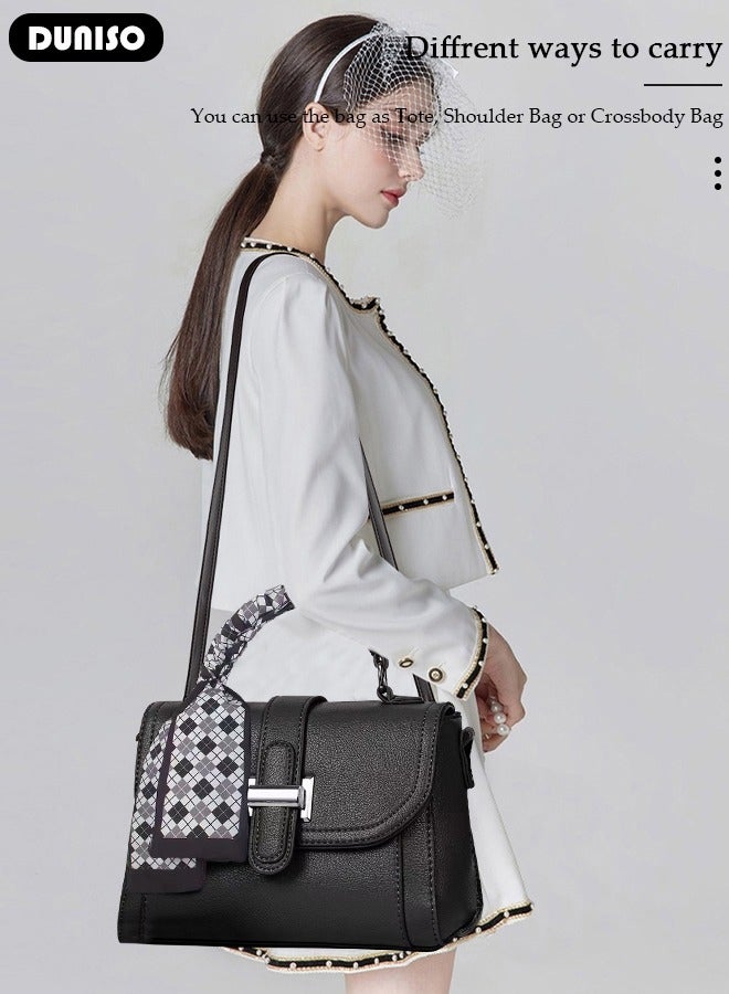 DUNISO Women's Fashion Handbag Faux Leather Crossbody Bag For Women Large Capacity Tote Bags Top Handle Satchel Fashionable Travel Shoulder Bag For Ladies - Image 5