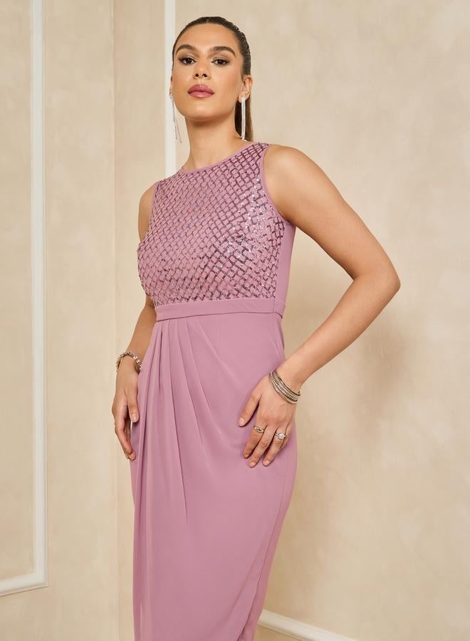 ستايلي فستان بصديري مرصع بالترتر - Image 3