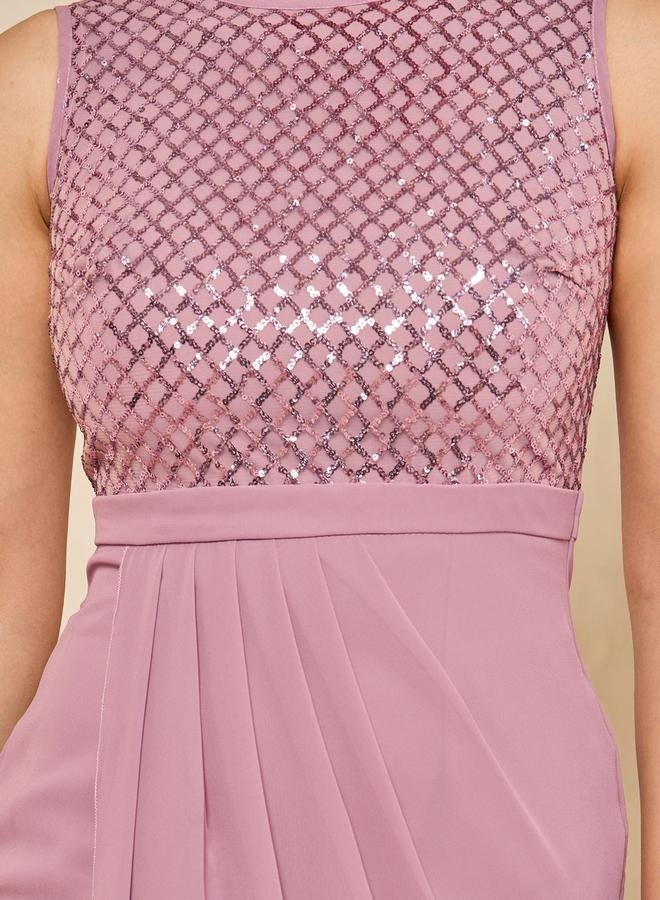 ستايلي فستان بصديري مرصع بالترتر - Image 4