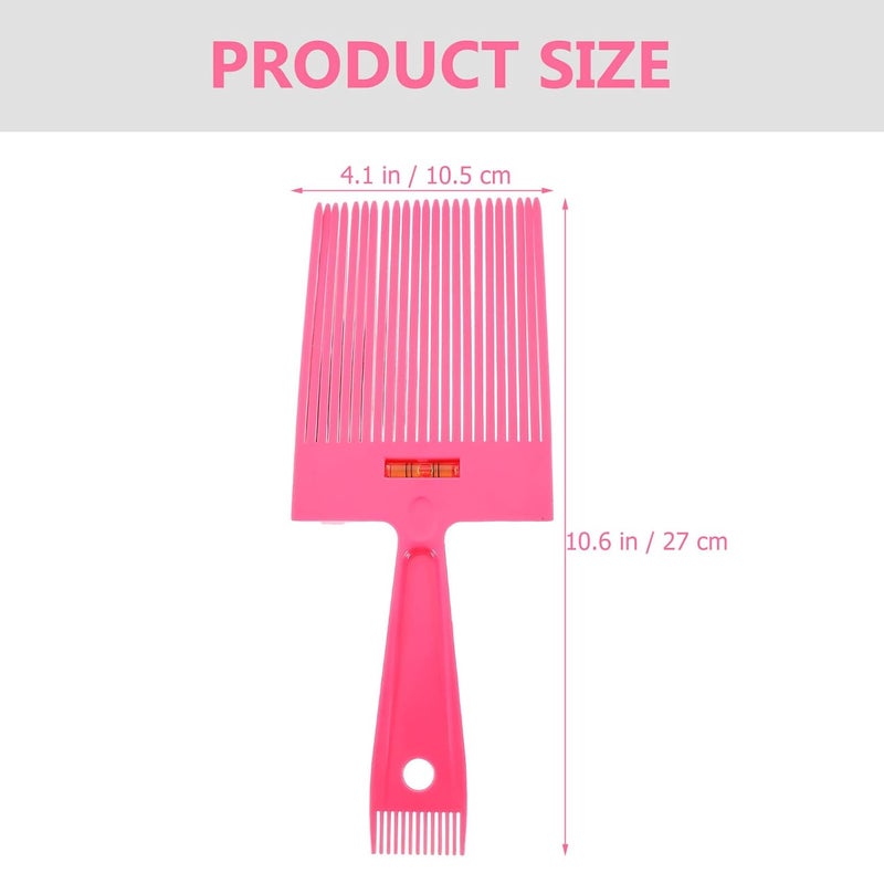 Ciieeo Men’s Flat Hair Cutting Comb with Level Indicator, Vintage Barber Hairdressing Comb in Pink, Professional Multi-function Styling Tool for Salon and Travel - Image 2