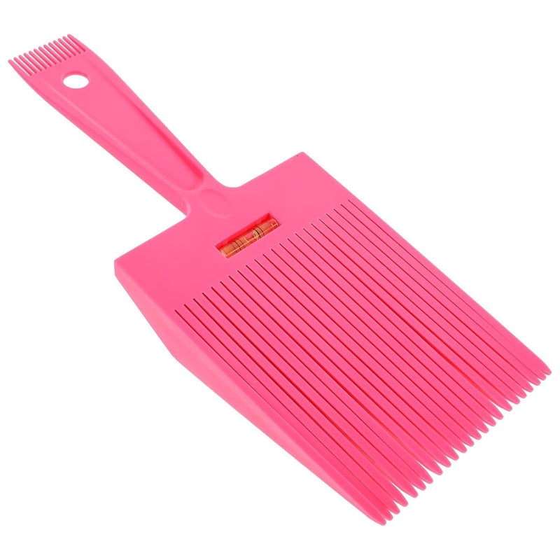 Ciieeo Men’s Flat Hair Cutting Comb with Level Indicator, Vintage Barber Hairdressing Comb in Pink, Professional Multi-function Styling Tool for Salon and Travel - Image 1