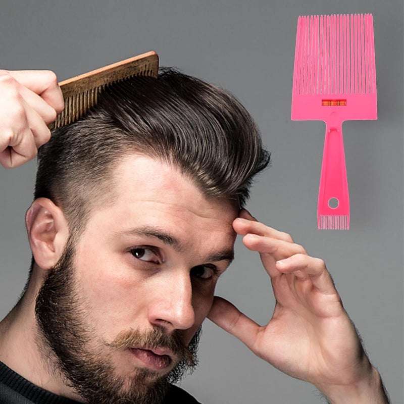Ciieeo Men’s Flat Hair Cutting Comb with Level Indicator, Vintage Barber Hairdressing Comb in Pink, Professional Multi-function Styling Tool for Salon and Travel - Image 5
