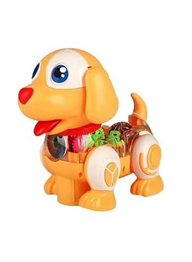 كريرين ألعاب KRIREEN Dog Gear للأطفال - لعبة موسيقية شفافة للكلاب، لعبة جرو تدور 360 درجة مع ضوء وامض وصوت، أفضل هدية للأطفال (متعدد الألوان)، (عبوة من قطعة واحدة) - Image 2