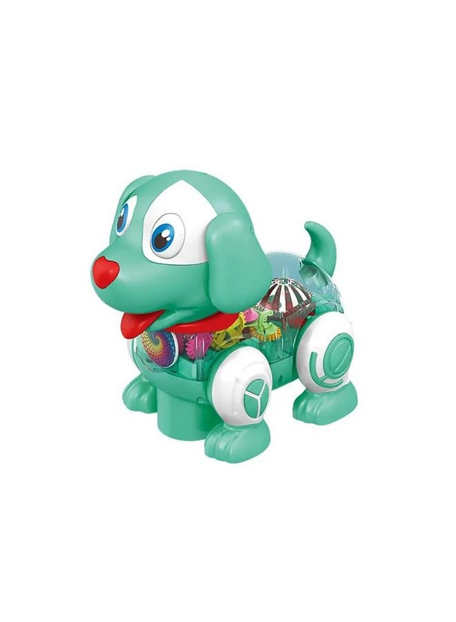 كريرين ألعاب KRIREEN Dog Gear للأطفال - لعبة موسيقية شفافة للكلاب، لعبة جرو تدور 360 درجة مع ضوء وامض وصوت، أفضل هدية للأطفال (متعدد الألوان)، (عبوة من قطعة واحدة) - Image 1