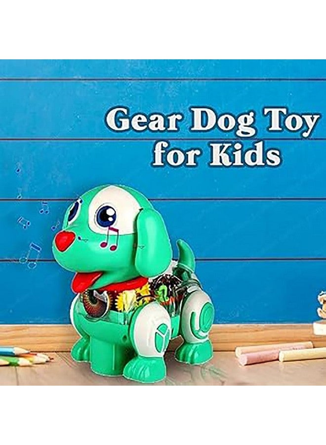 كريرين ألعاب KRIREEN Dog Gear للأطفال - لعبة موسيقية شفافة للكلاب، لعبة جرو تدور 360 درجة مع ضوء وامض وصوت، أفضل هدية للأطفال (متعدد الألوان)، (عبوة من قطعة واحدة) - Image 4