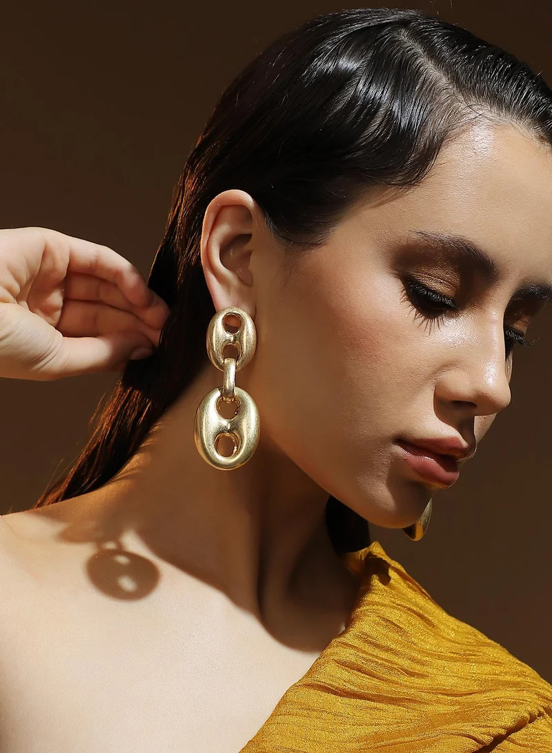 SOHI Dented-Bolt Artificial Drop Earring Jewellery