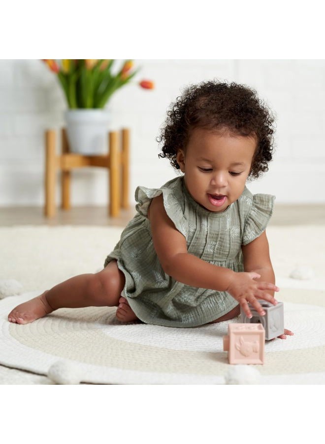 Gerber baby-girls 2 Piece Dress and Diaper Cover Set, Palms, 3-6 Months - Image 2