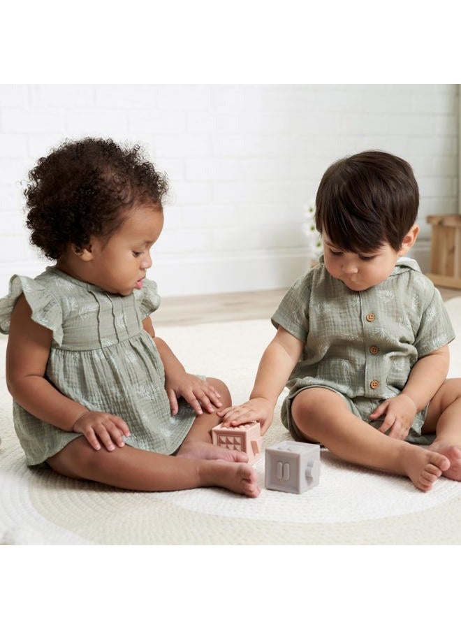 Gerber baby-girls 2 Piece Dress and Diaper Cover Set, Palms, 3-6 Months - Image 3