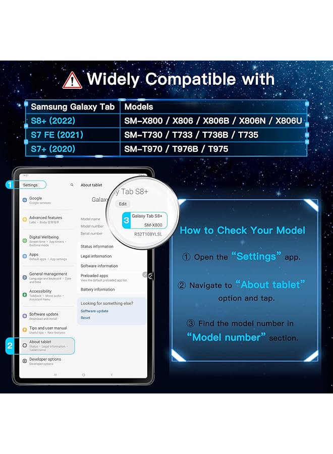 Jetech Screen Protector For Samsung Galaxy Tab S8 Plus 2022 Tab S7 Fe 2021 Tab S7 Plus 2020 12.4 Inch With Easy Installation Frame Tempered Glass Film Hd Clear 2 Pack - Image 3